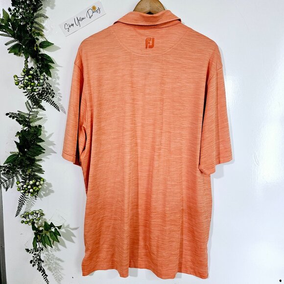 FootJoy Hamilton Mill Golf Club Polo Shirt XL Orange Polyester Spandex《996》SS - Picture 6 of 6